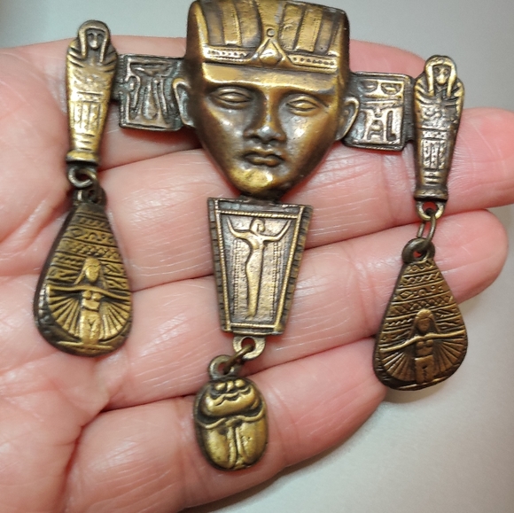 Vintage Egyptian Revival Statement Pin/Brooch - Picture 5 of 12
